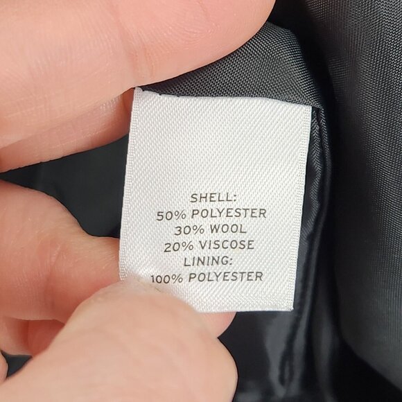 Halogen Jacket Womens Large Black Wool Blend Full Zip Bomber Classic Casual - Picture 9 of 12